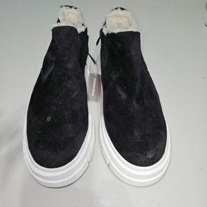 Franco Sarto Woman's Sneaker Bootie Winter Casual Fashion Leather Black Size 9